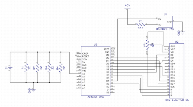 Arduino и измерение ёмкости батареек - схема